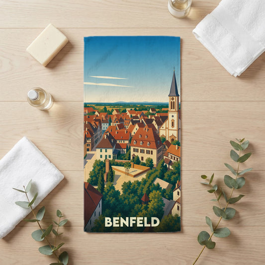 Serviette de bain 30 cm x 60 cm souvenir de Benfeld