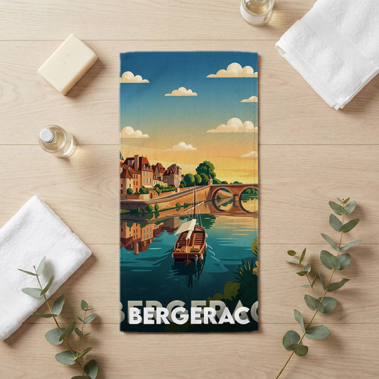 Serviette de bain 30 cm x 60 cm souvenir de Bergerac