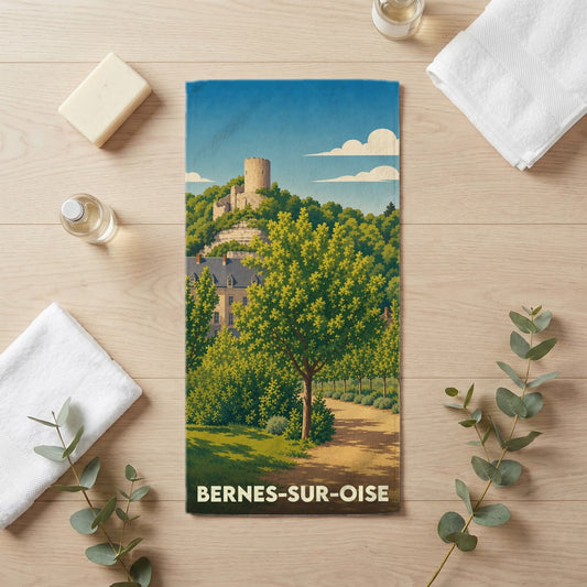 Serviette de bain 30 cm x 60 cm souvenir de Bernes-sur-Oise