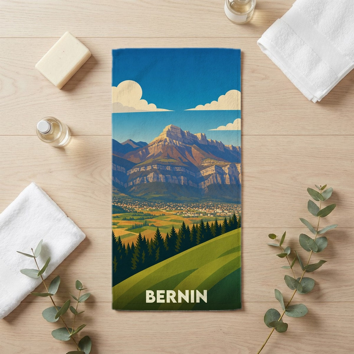 Serviette de bain 30 cm x 60 cm souvenir de Bernin