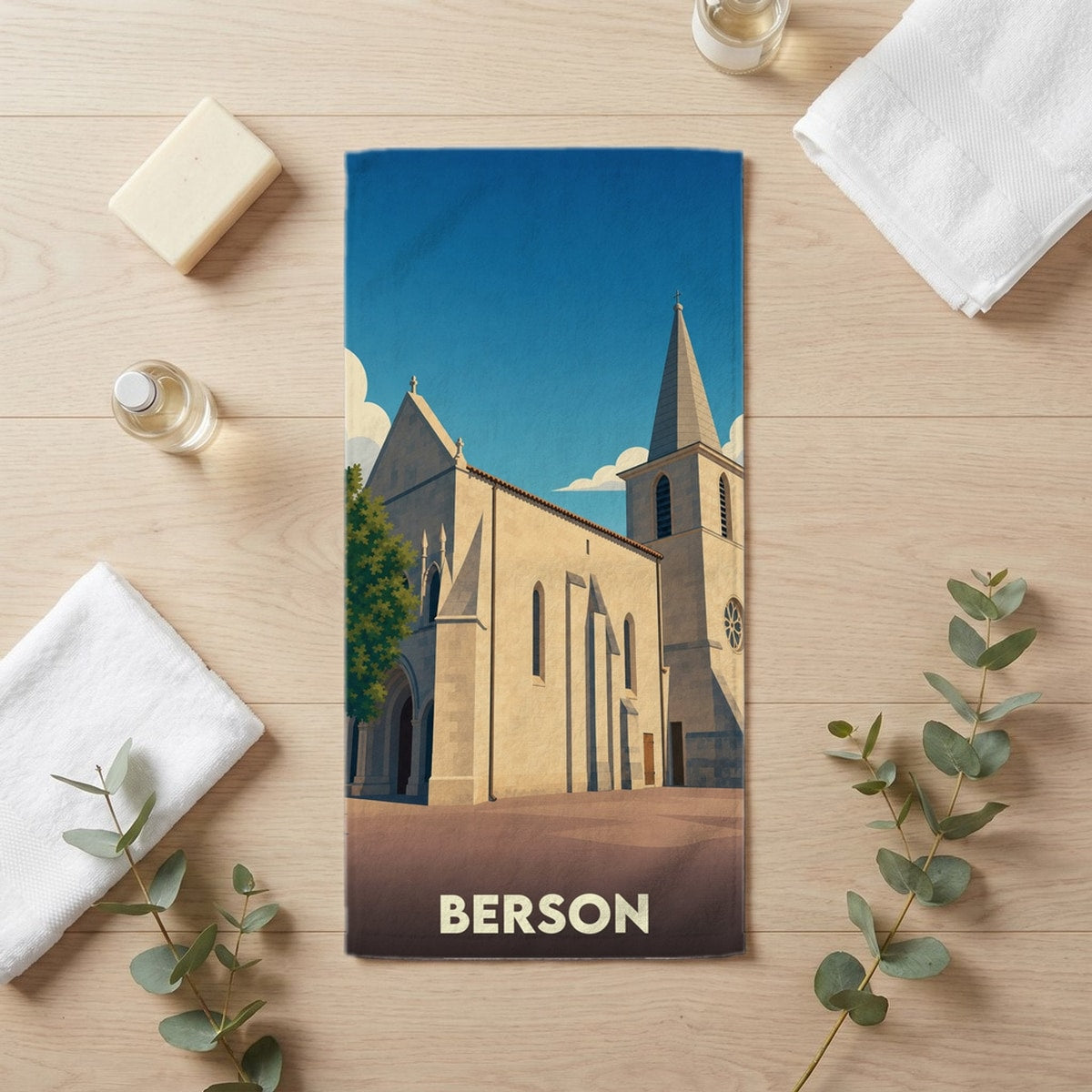 Serviette de bain 30 cm x 60 cm souvenir de Berson