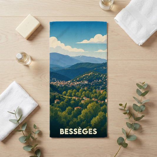 Serviette de bain 30 cm x 60 cm souvenir de Bessèges