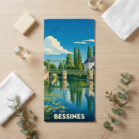 Serviette de bain 30 cm x 60 cm souvenir de Bessines