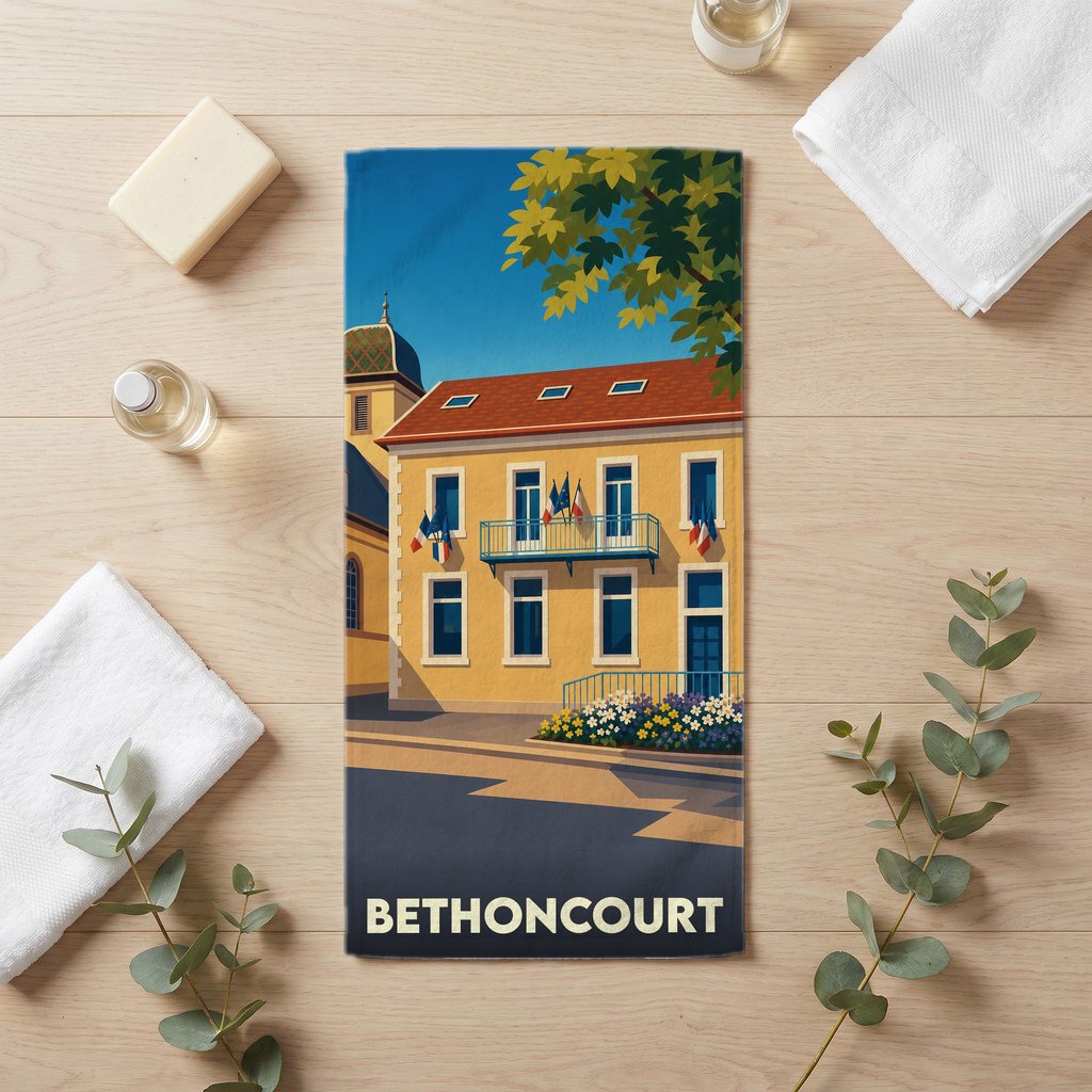 Serviette de bain 30 cm x 60 cm souvenir de Bethoncourt