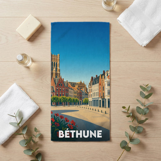Serviette de bain 30 cm x 60 cm souvenir de Béthune