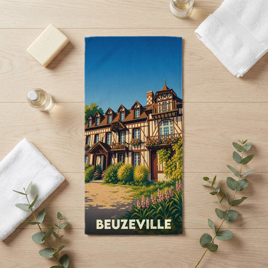 Serviette de bain 30 cm x 60 cm souvenir de Beuzeville