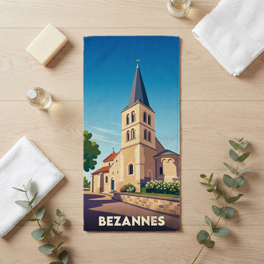 Serviette de bain 30 cm x 60 cm souvenir de Bezannes