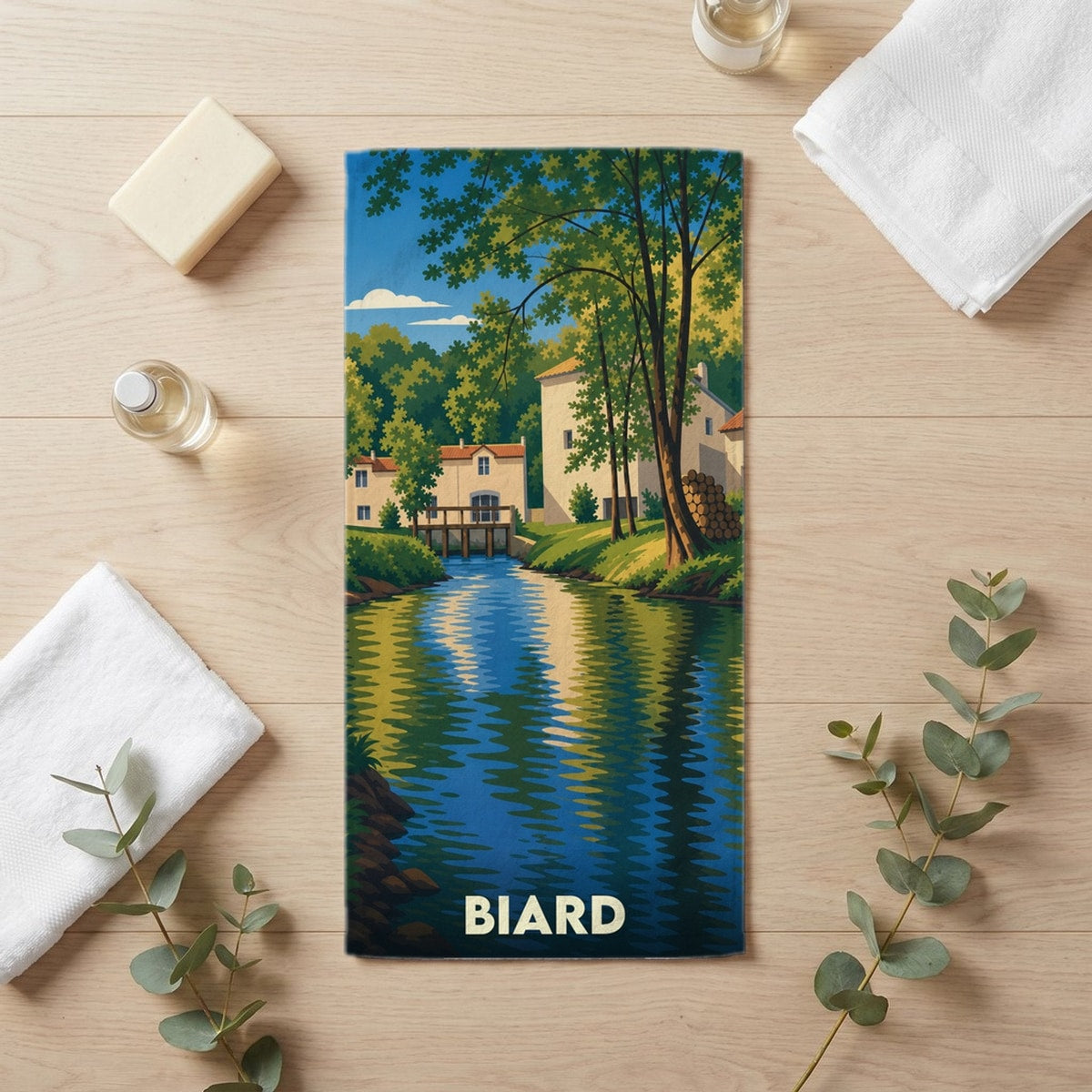 Serviette de bain 30 cm x 60 cm souvenir de Biard