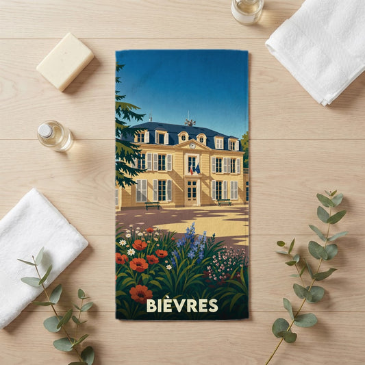 Serviette de bain 30 cm x 60 cm souvenir de Bièvres