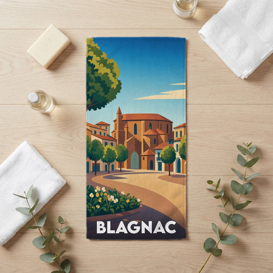 Serviette de bain 30 cm x 60 cm souvenir de Blagnac