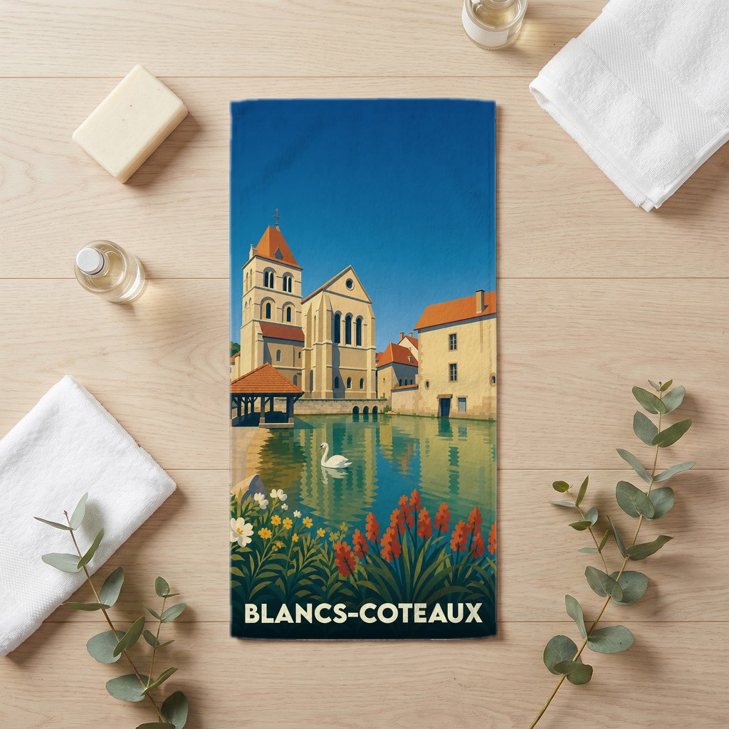 Serviette de bain 30 cm x 60 cm souvenir de Blancs-Coteaux