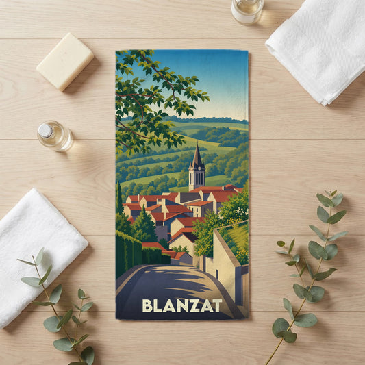 Serviette de bain 30 cm x 60 cm souvenir de Blanzat