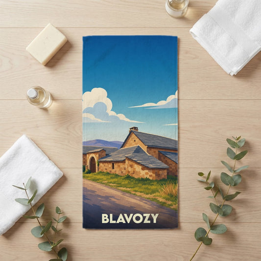 Serviette de bain 30 cm x 60 cm souvenir de Blavozy