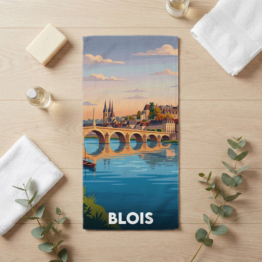 Serviette de bain 30 cm x 60 cm souvenir de Blois