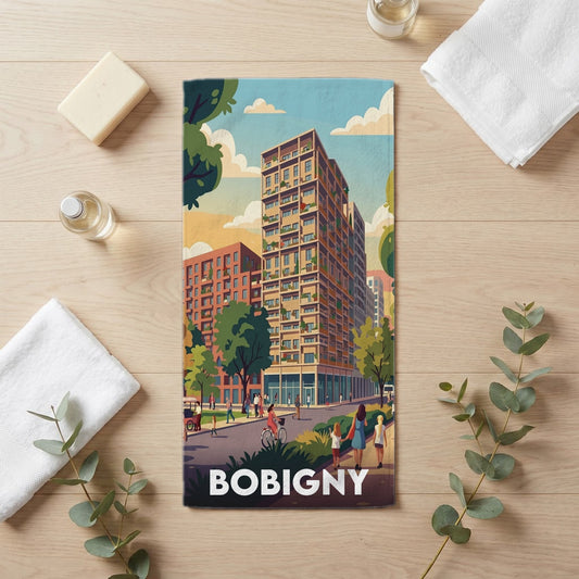 Serviette de bain 30 cm x 60 cm souvenir de Bobigny