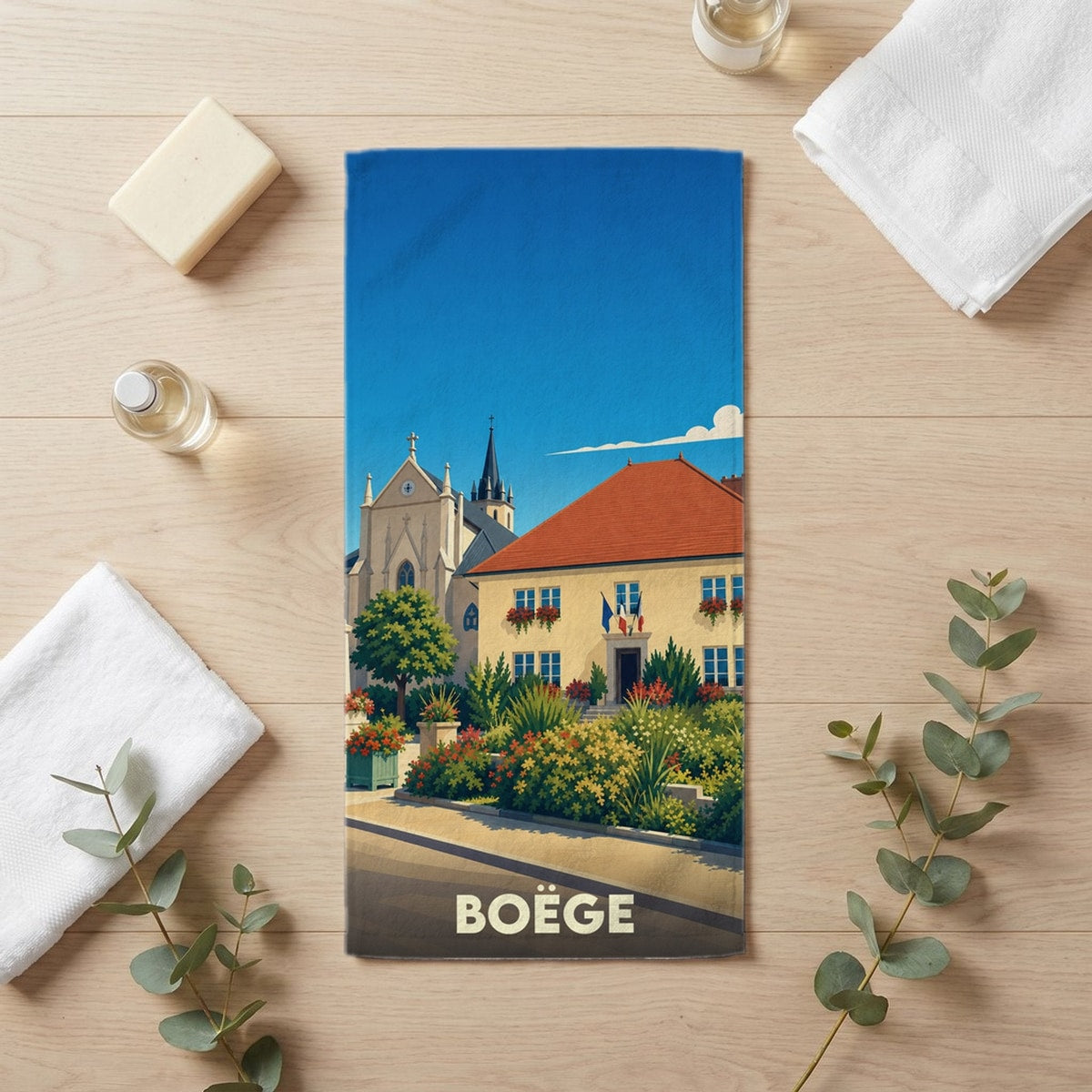 Serviette de bain 30 cm x 60 cm souvenir de Boëge