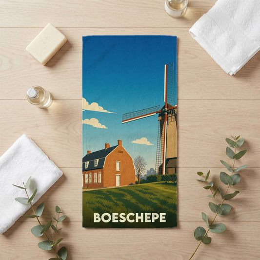 Serviette de bain 30 cm x 60 cm souvenir de Boeschepe