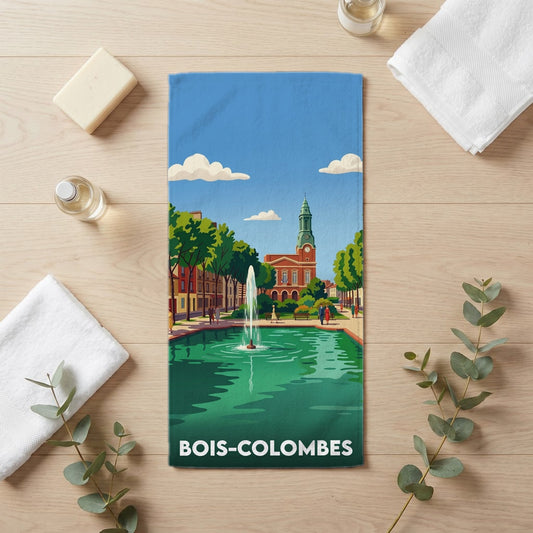 Serviette de bain 30 cm x 60 cm souvenir de Bois-Colombes