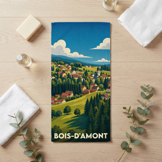 Serviette de bain 30 cm x 60 cm souvenir de Bois-d'Amont