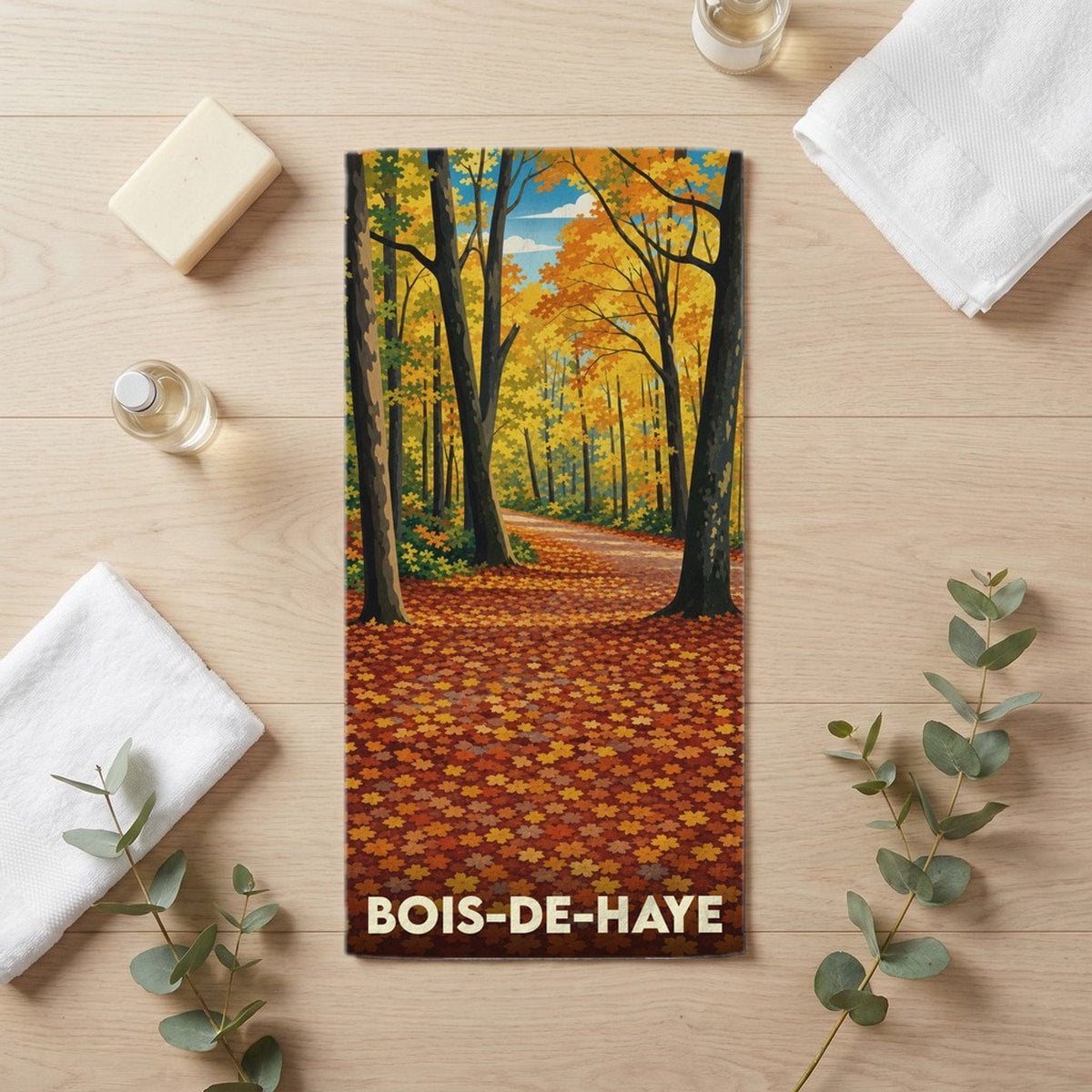 Serviette de bain 30 cm x 60 cm souvenir de Bois-de-Haye