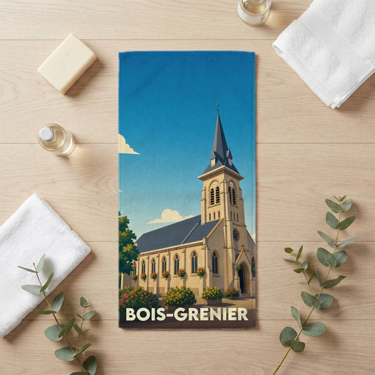 Serviette de bain 30 cm x 60 cm souvenir de Bois-Grenier