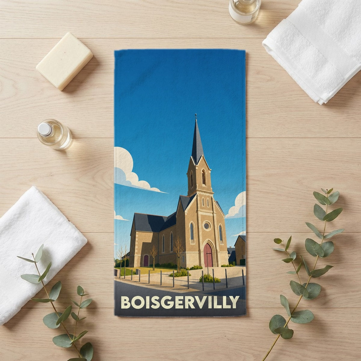 Serviette de bain 30 cm x 60 cm souvenir de Boisgervilly