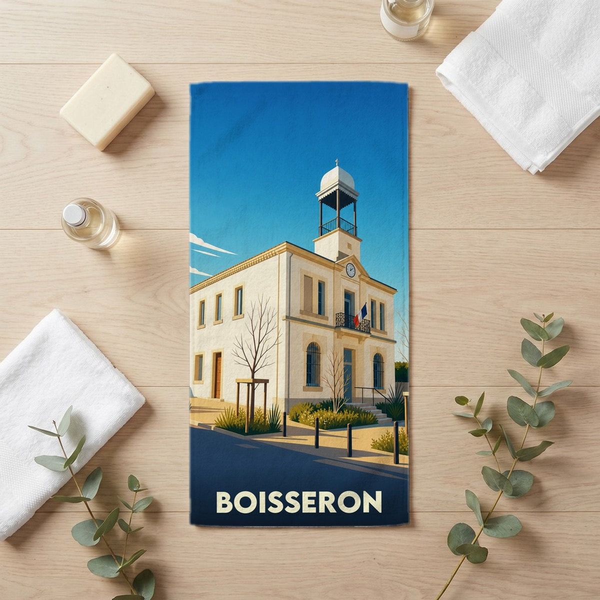 Serviette de bain 30 cm x 60 cm souvenir de Boisseron