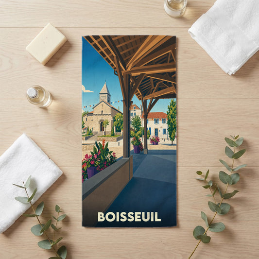 Serviette de bain 30 cm x 60 cm souvenir de Boisseuil