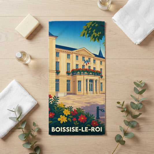 Serviette de bain 30 cm x 60 cm souvenir de Boissise-le-Roi