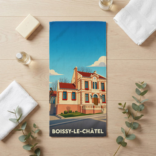 Serviette de bain 30 cm x 60 cm souvenir de Boissy-le-Châtel