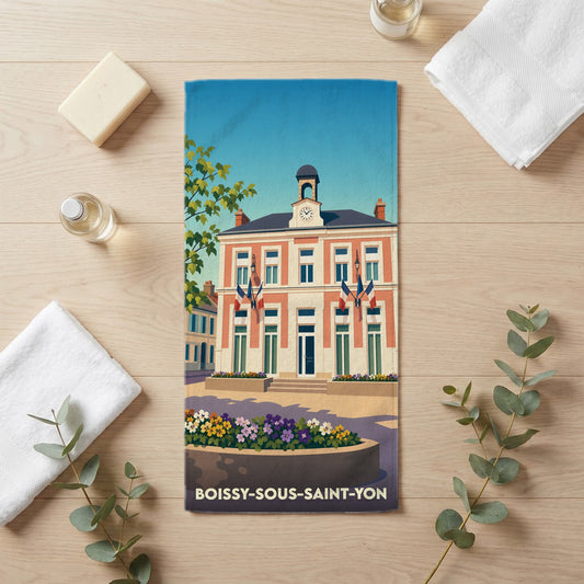 Serviette de bain 30 cm x 60 cm souvenir de Boissy-sous-Saint-Yon