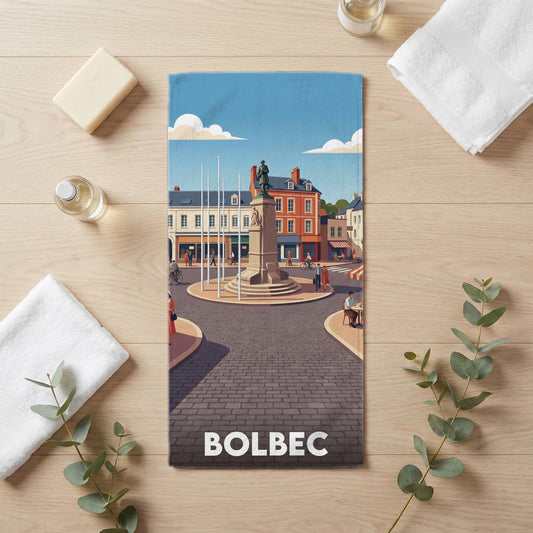 Serviette de bain 30 cm x 60 cm souvenir de Bolbec
