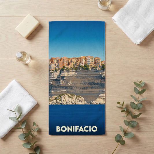 Serviette de bain 30 cm x 60 cm souvenir de Bonifacio