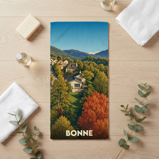 Serviette de bain 30 cm x 60 cm souvenir de Bonne