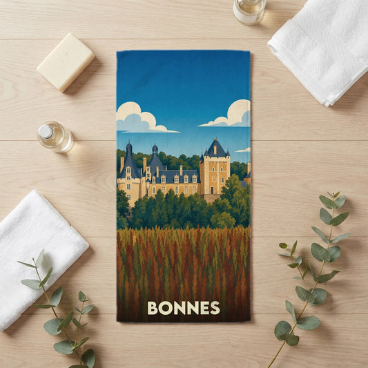 Serviette de bain 30 cm x 60 cm souvenir de Bonnes
