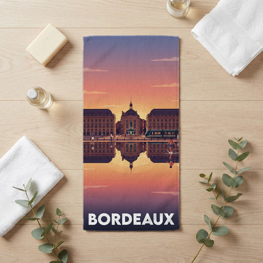 Serviette de bain 30 cm x 60 cm souvenir de Bordeaux