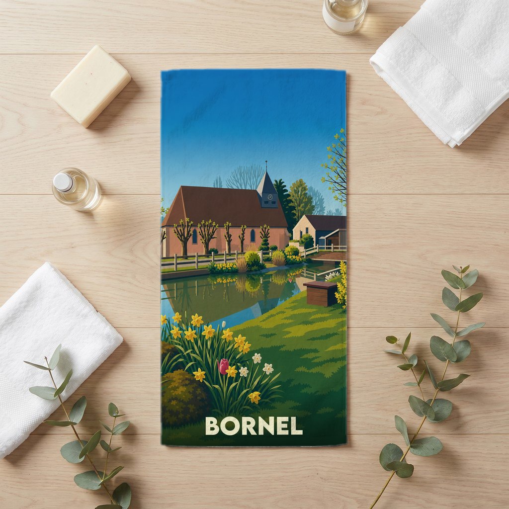 Serviette de bain 30 cm x 60 cm souvenir de Bornel