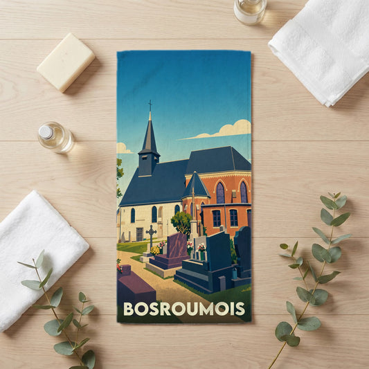Serviette de bain 30 cm x 60 cm souvenir de Bosroumois