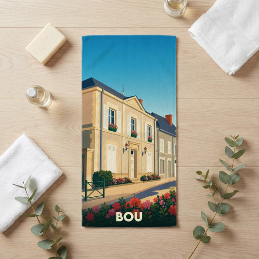 Serviette de bain 30 cm x 60 cm souvenir de Bou