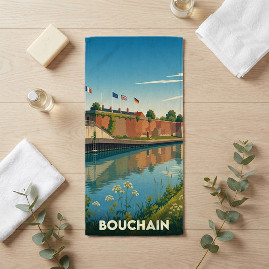 Serviette de bain 30 cm x 60 cm souvenir de Bouchain