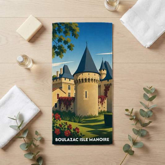 Serviette de bain 30 cm x 60 cm souvenir de Boulazac Isle Manoire