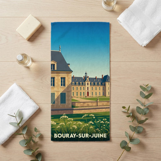 Serviette de bain 30 cm x 60 cm souvenir de Bouray-sur-Juine
