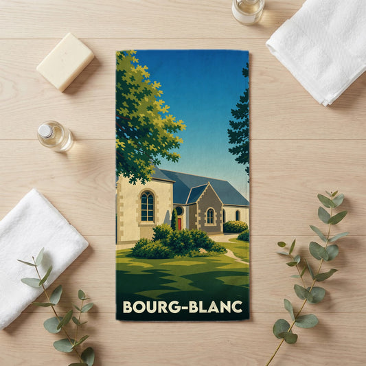 Serviette de bain 30 cm x 60 cm souvenir de Bourg-Blanc