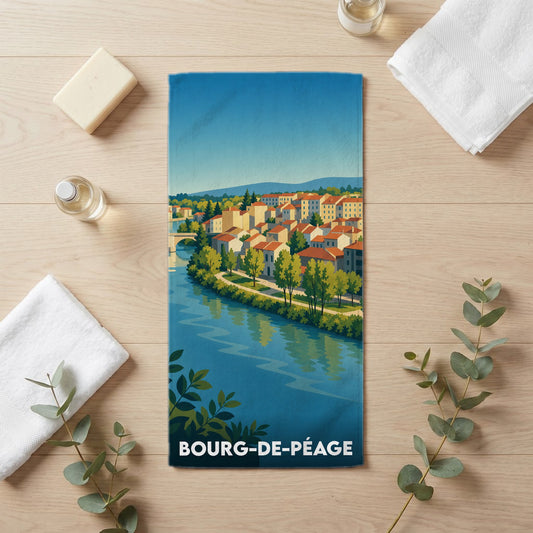 Serviette de bain 30 cm x 60 cm souvenir de Bourg-de-Péage