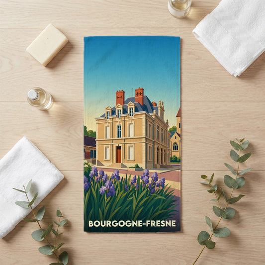 Serviette de bain 30 cm x 60 cm souvenir de Bourgogne-Fresne