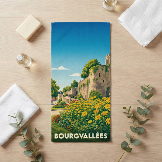 Serviette de bain 30 cm x 60 cm souvenir de Bourgvallées