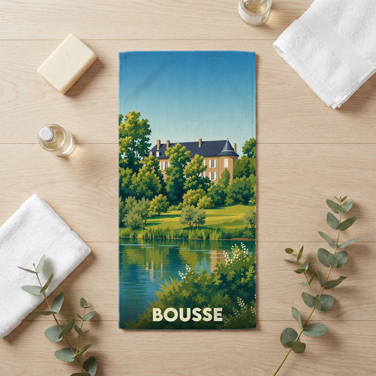 Serviette de bain 30 cm x 60 cm souvenir de Bousse
