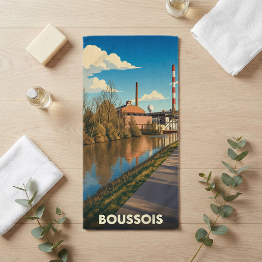 Serviette de bain 30 cm x 60 cm souvenir de Boussois