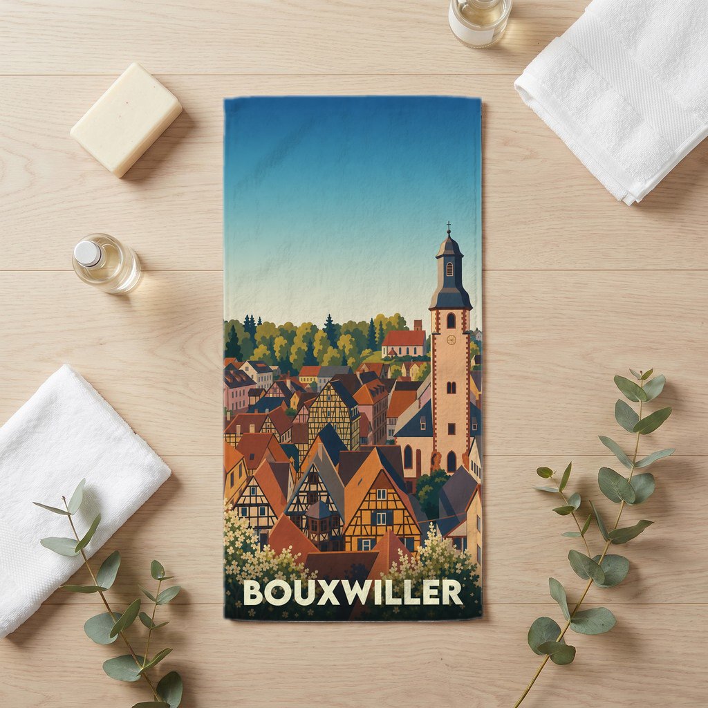 Serviette de bain 30 cm x 60 cm souvenir de Bouxwiller