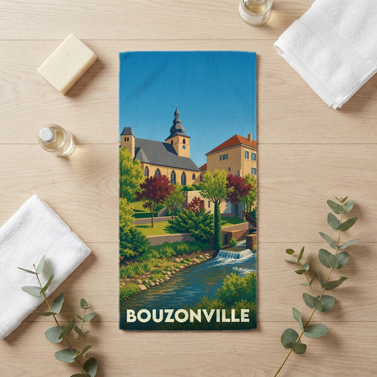 Serviette de bain 30 cm x 60 cm souvenir de Bouzonville